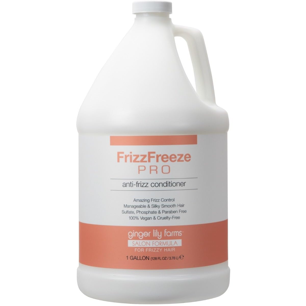 Ginger Lily Farms Salon Formula FrizzFreeze Pro Anti-Frizz Shampoo + Conditioner Bundle, 1 Gallon Each