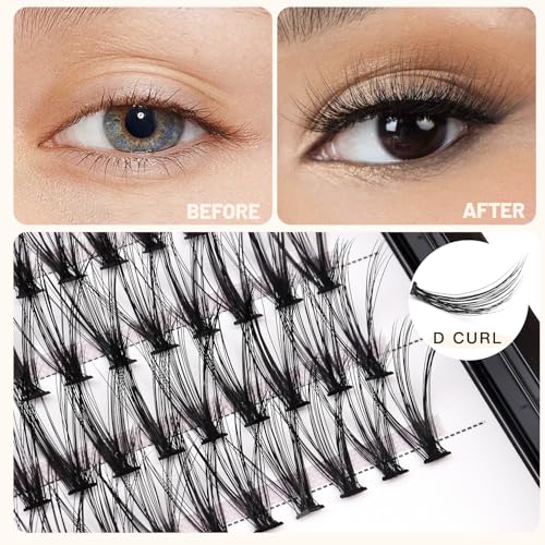 Bodermincer 20D 8-20mm To Choose 8-10-12-14mm MIX/14-16-18-20mm MIX rofessional Makeup Individual Cluster Eyelashes Grafting Fake False Eyelashes Eyelash Extension Individual Eyelash Bunche (20D-15mm)