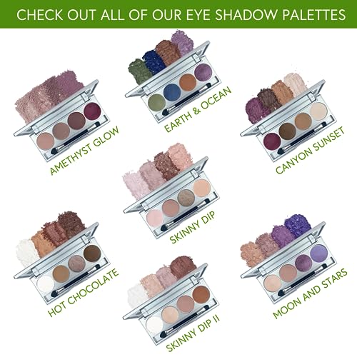 Honeybee Gardens Amethyst Glow Eye Shadow Palette, Clean and Bold, 4 Highly Pigmented Colors With Long Lasting Luxe Finish, Vegan, Cruelty-Free, Gluten-Free, and Paraben-Free, Net Wt 1.3g Each