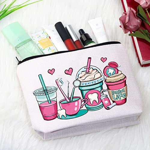 GJTIM Dentist Gift Dental Life Cosmetic Bag Nursing Dental Hygienist Gift Dental Assistant Gift Dental Graduation Zipper Pouch (Dental Life Cup)