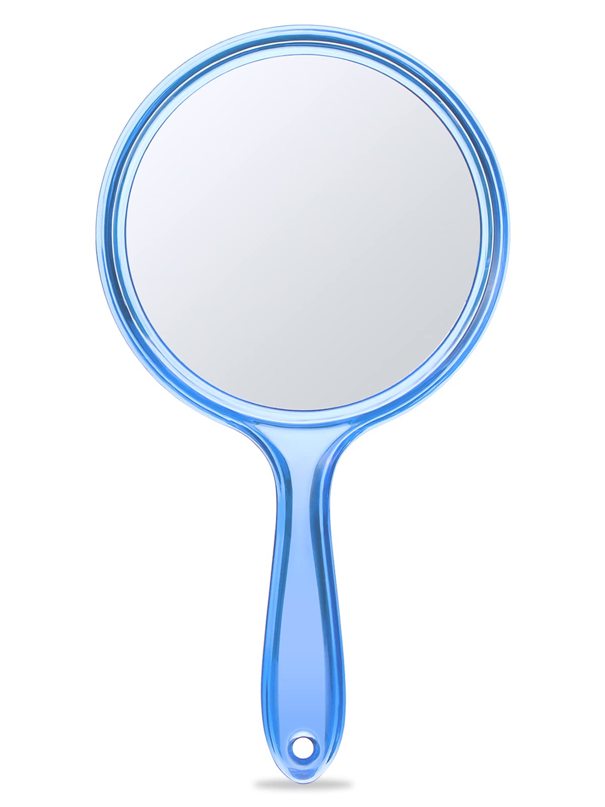 OMIRO Hand Mirror, Double-Sided Handheld Mirror 1X/3X Magnifying Mirror with Handle, Pack of 1 (Transparent Blue)