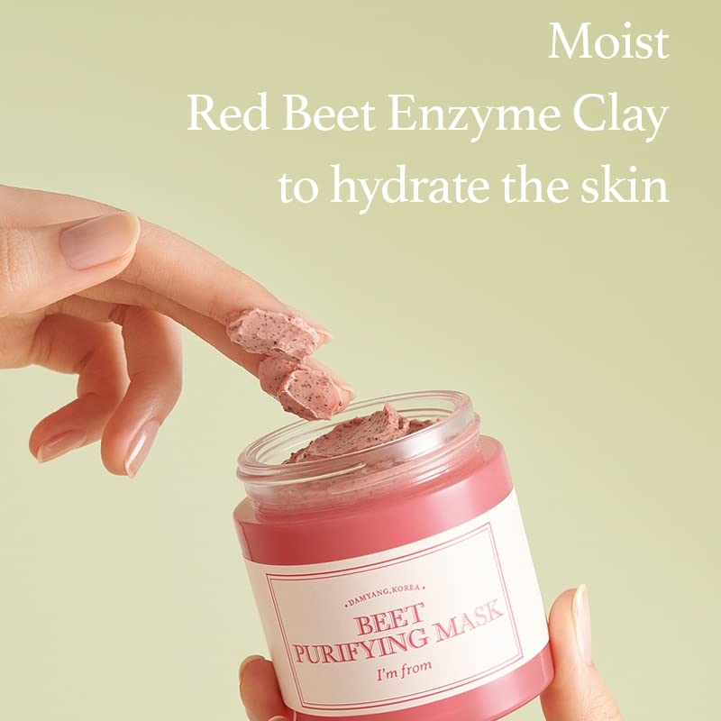 I’m From Beet Purifying Mask, Deep moisturizing wash-off clay mask,1.5% red beet enzyme, clean the pores and control sebum, soothing effect for dry, dull, sensitive skin - 3.88oz (110g)