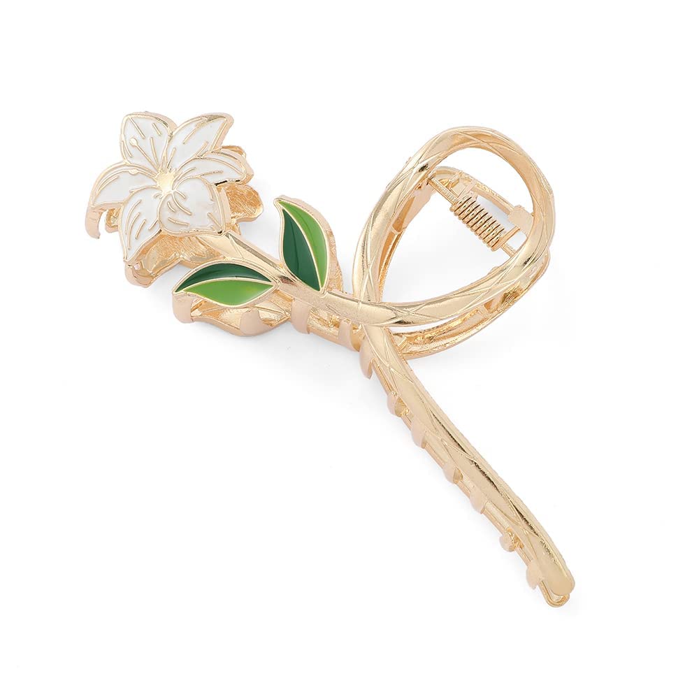 Eddie Munson Flower Leaf Hair Claw Clips Set for Women Girls-Butterfly Metal Large Hairpin Claw Clips-Hair Accessories for Thin Hair Thick Hair Long Hair Short Hair for Girls Women (Flower)