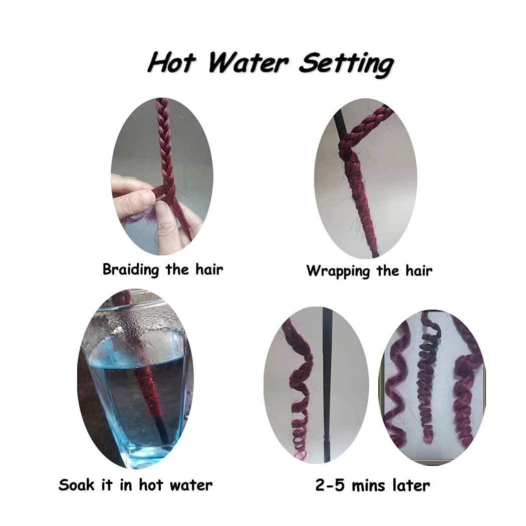 Liang Dian Braiding Hair Pre Stretched Ombre 30 Inch 8 Packs Synthetic Crochet Braids Hot Water Setting Professional Soft Yaki Texture Synthetic Hair Extensions(4#)