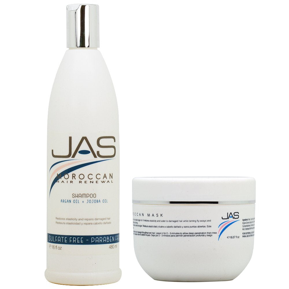 JAS Moroccan Hair Renewal Shampoo + Mask 16oz