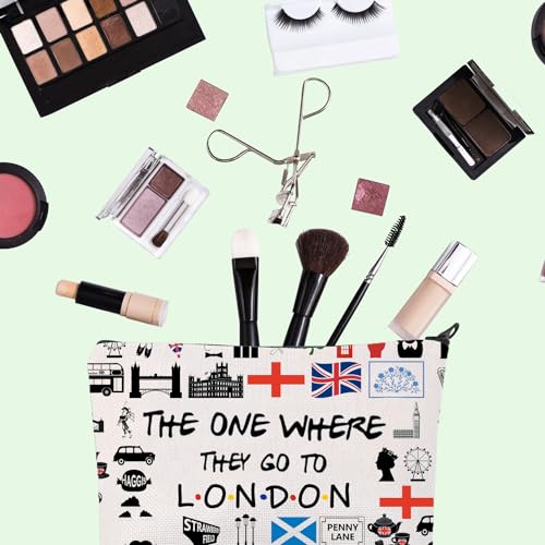 FOTAP London Trip Makeup Bag UK Travel Vacation Gifts London Skyline Travel Bag London England Cosmetic Bag Welcome Bag Housewarming Gift (London)