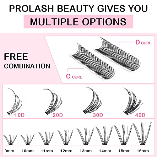 280 Pcs Individual Lashes 50D-D-0.07-14 Cluster Lashes C D Curl Wispy Lashes Bottom Lashes DIY Lashes At Home（50D-D-0.07-14）