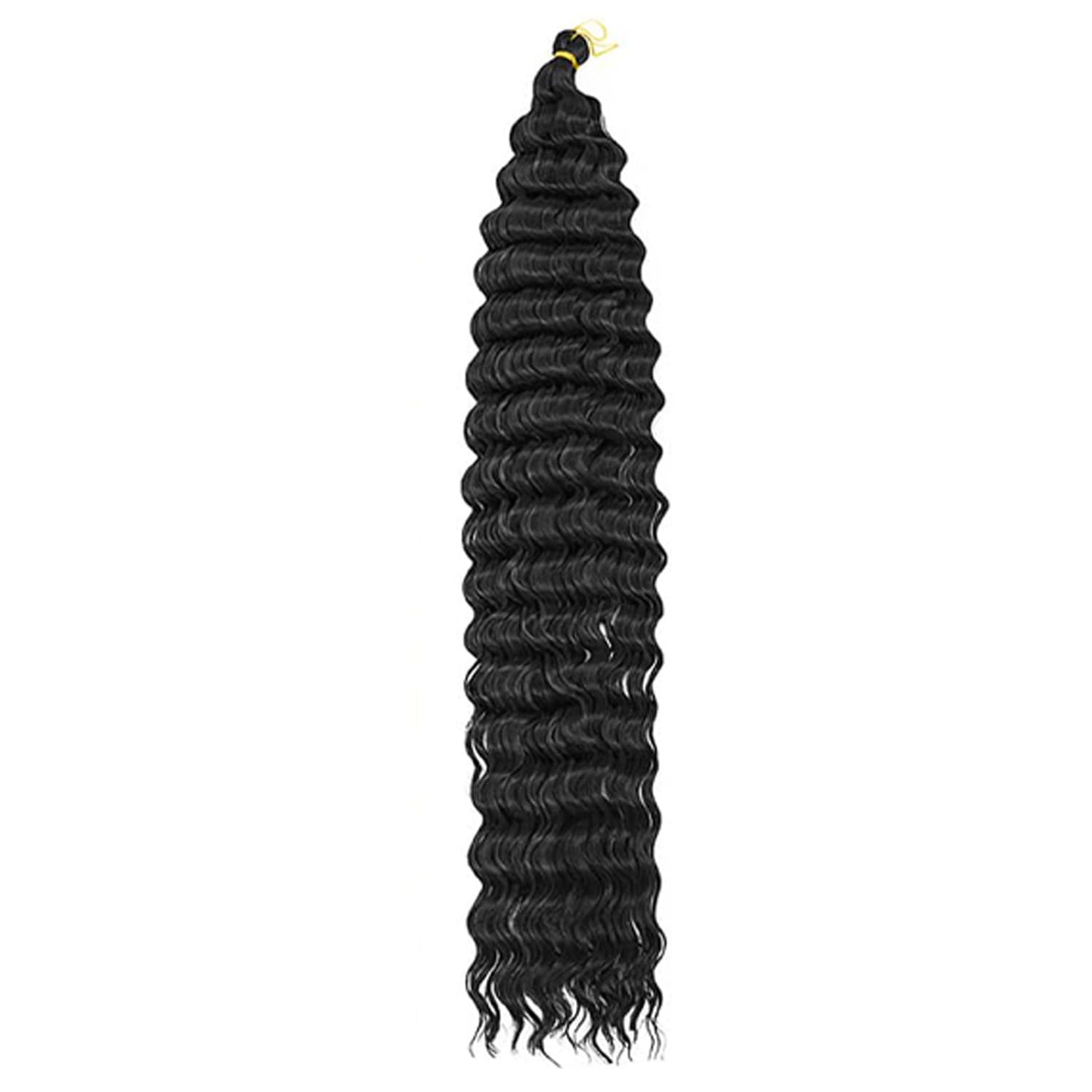 Ocean Wave Crochet Hair 30inch 4packs Deep Wave Crochet Hair Ocean Wave Braiding Hair Crochet Braids Synthetic Braids Wet and Wavy Braiding Hair For Black Women (#1B, 30inch,4packs)