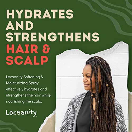 Locsanity Daily Moisturizing Spray for Dull, Dry Locs – Trial Size Passion Fruit Hair and Scalp Moisturizer for Dreadlocks, Sisterlocks, Microlocks, Braids to Control Oil and Frizz (4 fl oz)