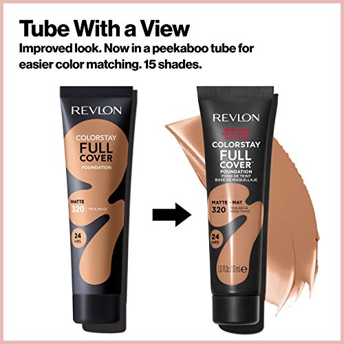 Revlon Liquid Foundation, ColorStay Face Makeup for Normal and Dry Skin, Longwear Full Coverage with Matte Finish, Oil Free, 240 Medium Beige, 1.0 Oz