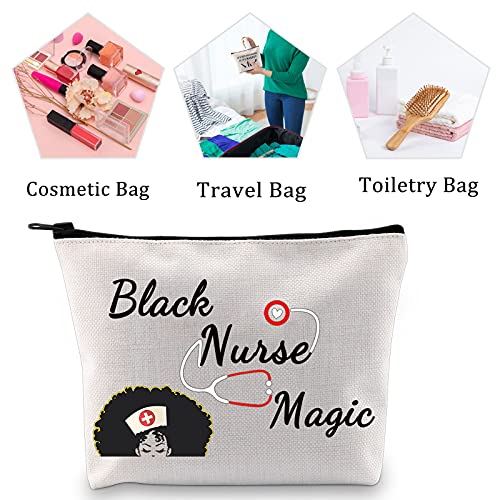 MBMSO Black Nurse Magic Bag Black Nurse Gifts Afro Nurse Gifts Nurse Makeup Bag African American Nurse Gifts (Black Nurse Magic Bag)