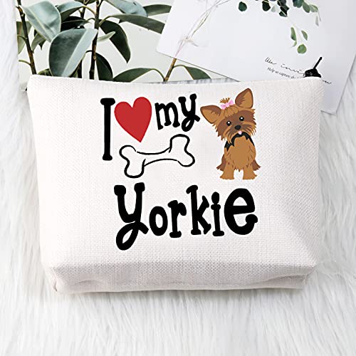 Yorkie Gift Yorkshire Terrier Puppy Dog Lover Cosmetic Makeup Bag Love Gift I Love My Yorkie Waterproof Travel Pouch For Yorkie Lover Owner Yorkie Mom Gift,I love Yorkie,Beauty is My Business B