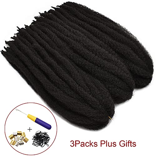 Ms.Priceless 24 Inch Marley Hair Marley Twist Braiding Hair for Faux Locs for Butterfly Locs Long Afro Kinky Cuban Twist Crochet hair for Black Woman Grey Color (T1B/Silver, 3Packs-24 Inch)