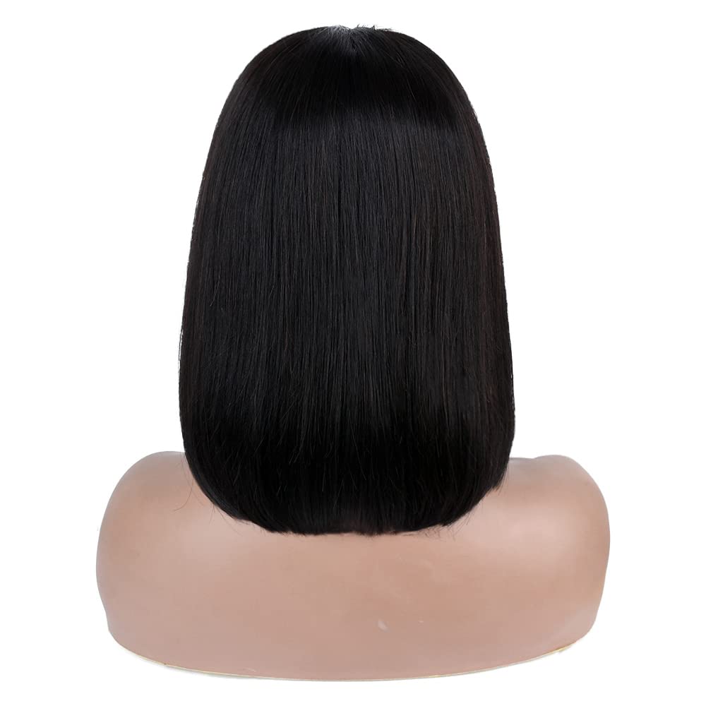 Bob Wig Straight Transparent Lace Front Human Hair Wigs for Women 13x4 Lace Frontal Wigs with Baby Hair 180% Density Brazilian Human Hiar Lace Bob Wig (14 Inch).