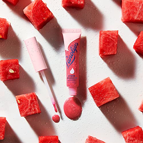 Lanolips Lanolin Lip Water, Watermelon - Hydrating Lip Tint Serum with Hyaluronic Acid and Shimmer Tints for a Hydrated Lip Glow - Lip Moisturizer for Dry, Cracked Lips (10ml / 0.34 fl oz)