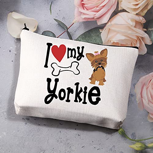 Yorkie Gift Yorkshire Terrier Puppy Dog Lover Cosmetic Makeup Bag Love Gift I Love My Yorkie Waterproof Travel Pouch For Yorkie Lover Owner Yorkie Mom Gift,I love Yorkie,Beauty is My Business B