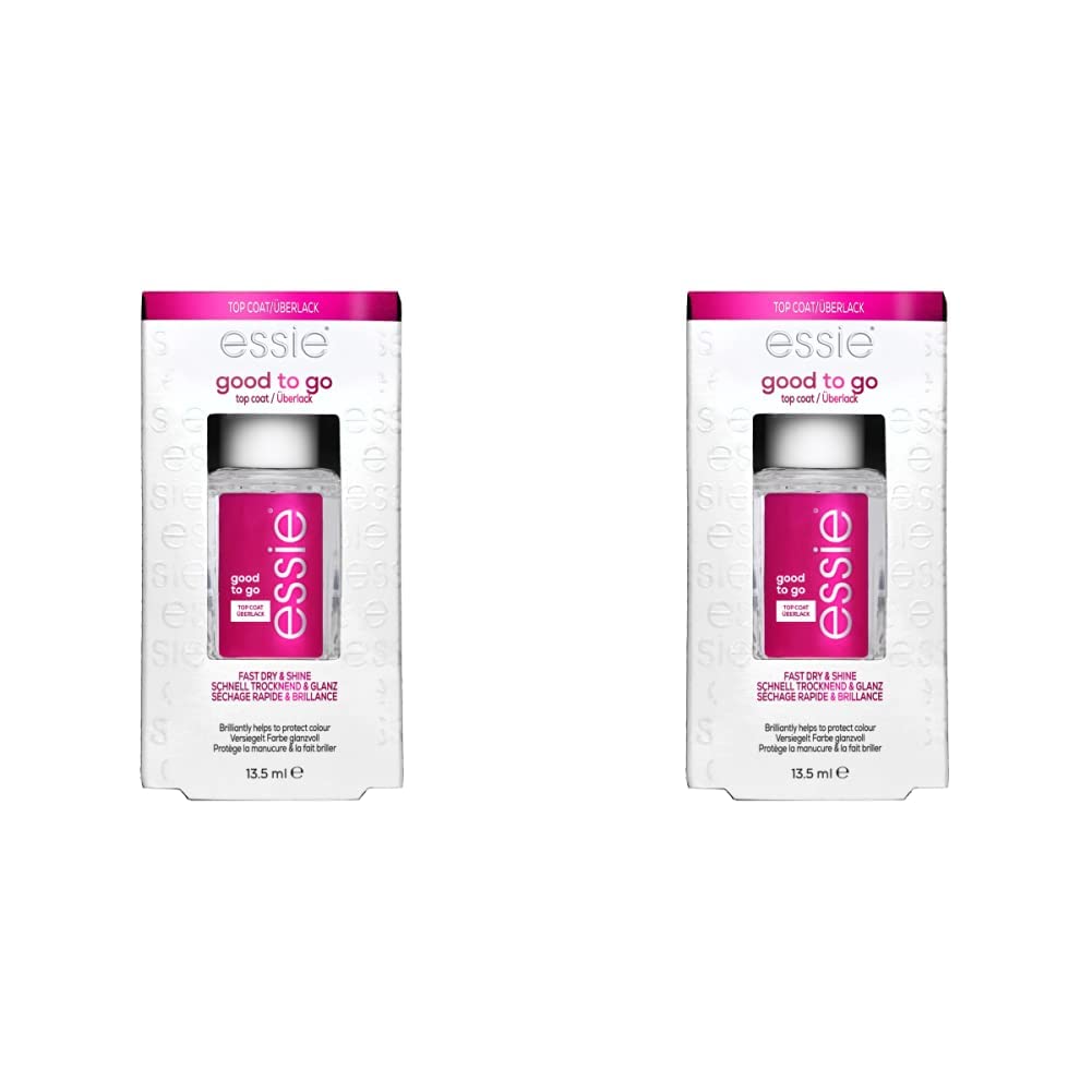 essie Good to Go Top Coat, Fast Dry + Shine Nail Polish, 0.46 Ounces (Packaging May Vary) (Pack of 2)