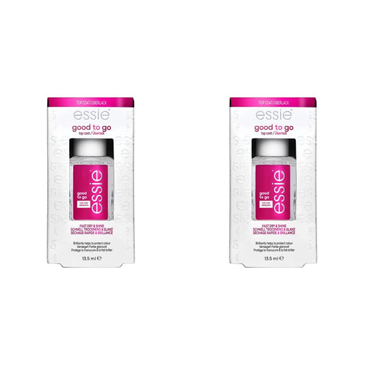 essie Good to Go Top Coat, Fast Dry + Shine Nail Polish, 0.46 Ounces (Packaging May Vary) (Pack of 2)