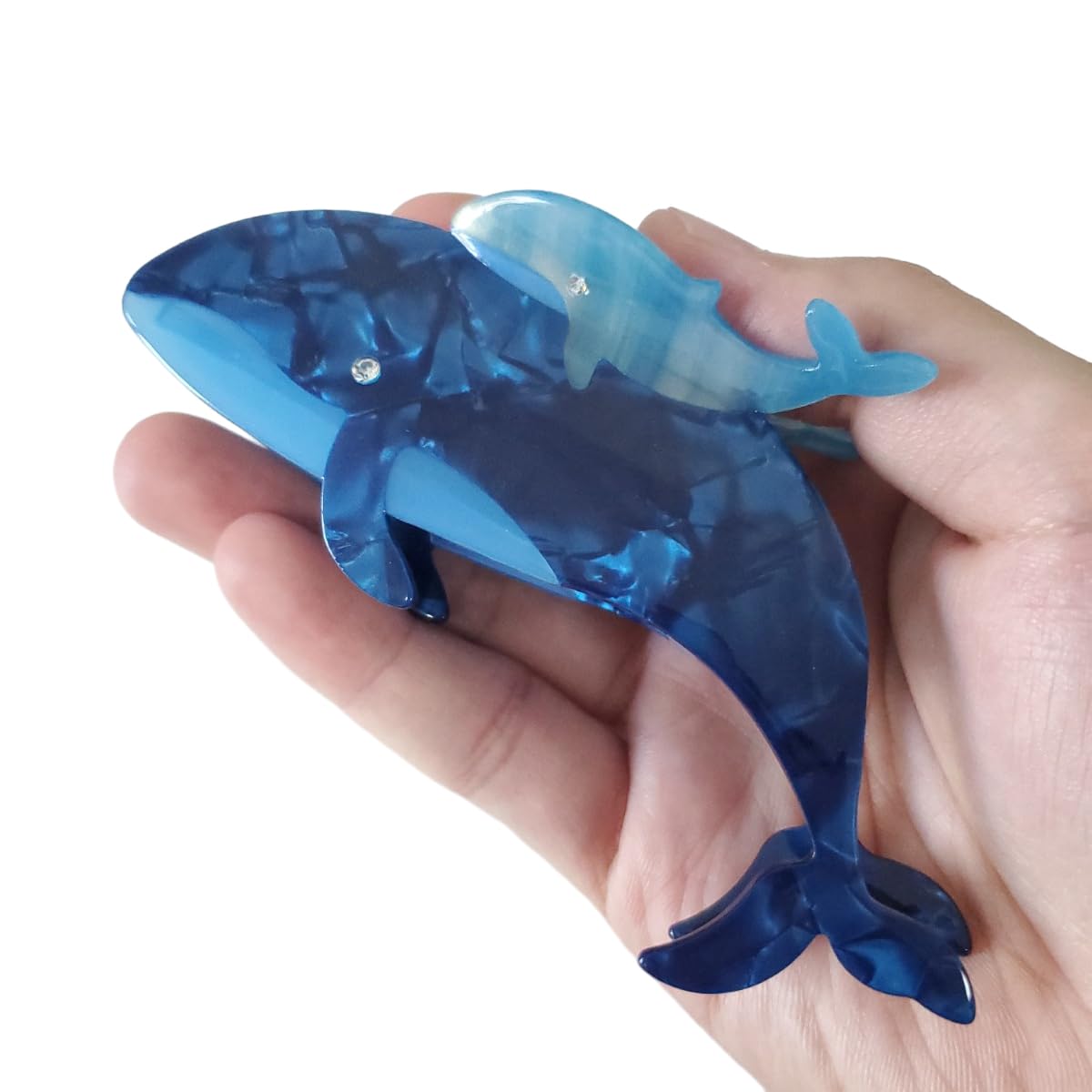 Blue Whale Shark Claw Clip,Acetate Hair Clip,Small Hair Clips for Women