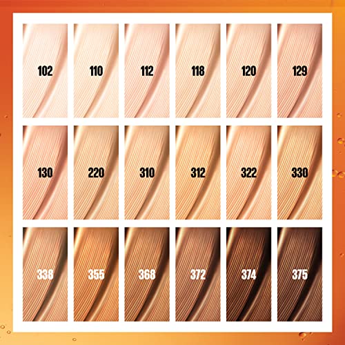 Maybelline Super Stay Up to 24HR Skin Tint, Radiant Light-to-Medium Coverage Foundation, Makeup Infused With Vitamin C, 129, 1 Count