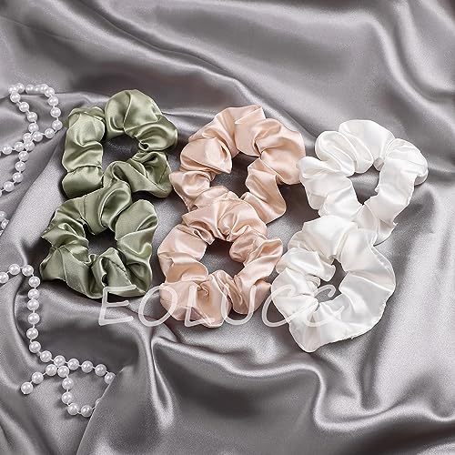 Satin Bridesmaid Scrunchies Bridesmaid Proposal Gifts Set of 14 Bachelorette Hair Ties Scrunchies Bachelorette Party Favors for Bridal Wedding Parties-(White & Baby Blue)