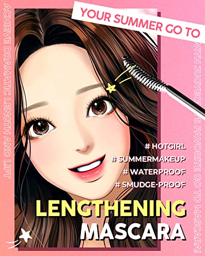 AMTS x Webtoon True Beauty, Natural Lengthening Black Mascara Volume and Length, Tubing Mascara Waterproof, Lash Extension, No Smudge, No Flaking, Korean Makeup Kbeauty Kdrama