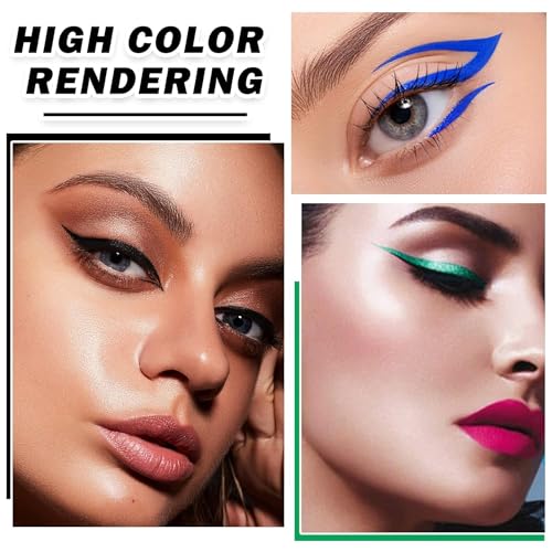 MAEPEOR 12 Color Matte Liquid Eyeliner Set Smooth Pigmented Colorful Eyeliner Line Pen Waterproof Smudgeproof Long Lasting Eyeliner Eyeliner Eye Makeup Gift Kit for Women and Girls (Set 02)