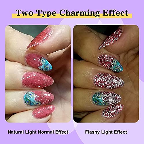 AIMEILI Reflective Gel Nail Polish Soak Off Reflective Glitter Gel Polish Holographic Diamond Glitter Nail Polish Kit Set of 12pcs X 8ml - Kit Set 7