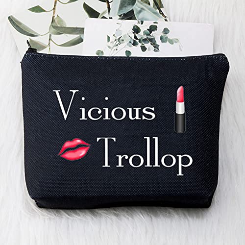 BDPWSS Vicious Trollop Bride Wedding Cosmetic Bag For Friend Bff Bride To Be Makeup Pouch Bridal Shower Gift (Vicious Trollop bl)