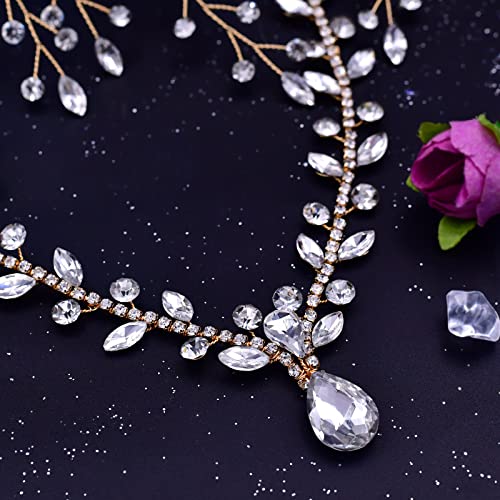 HONGMEI Wedding Bridal Crystal Headband for Woman Rhinestone Hair Comb Wedding Headdress Wedding Headpiece for Bride