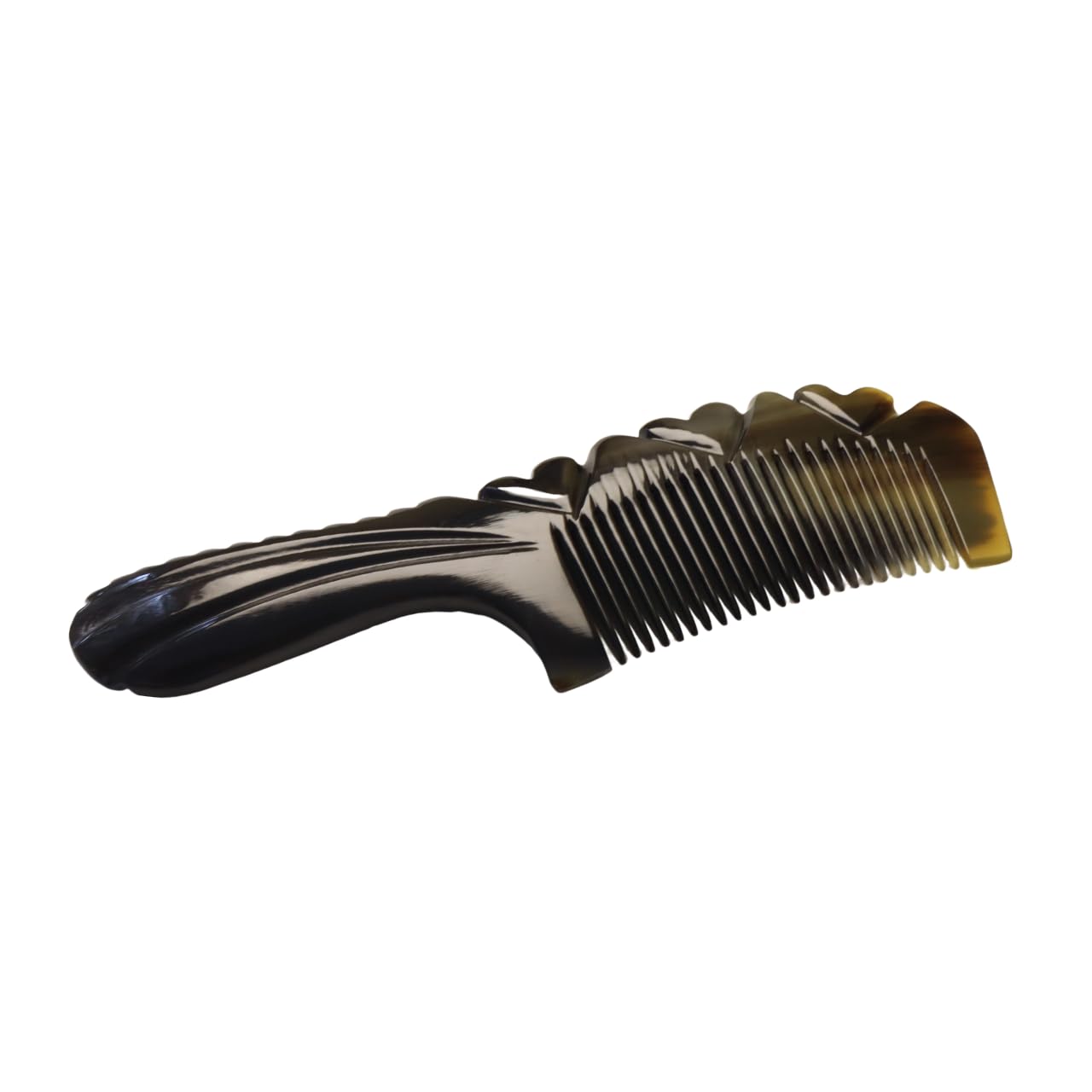 Natural Horn Comb, PROTORIGEN Handmade Ox Horn Comb anti-static, fine tooth comb, hair and scalp health comb. (Ox Horn Heart)