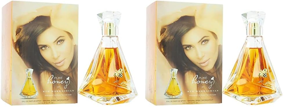 Kim Kardashian Pure Honey Eau de Parfum Spray for Women, 3.4 Ounce (Pack of 2)