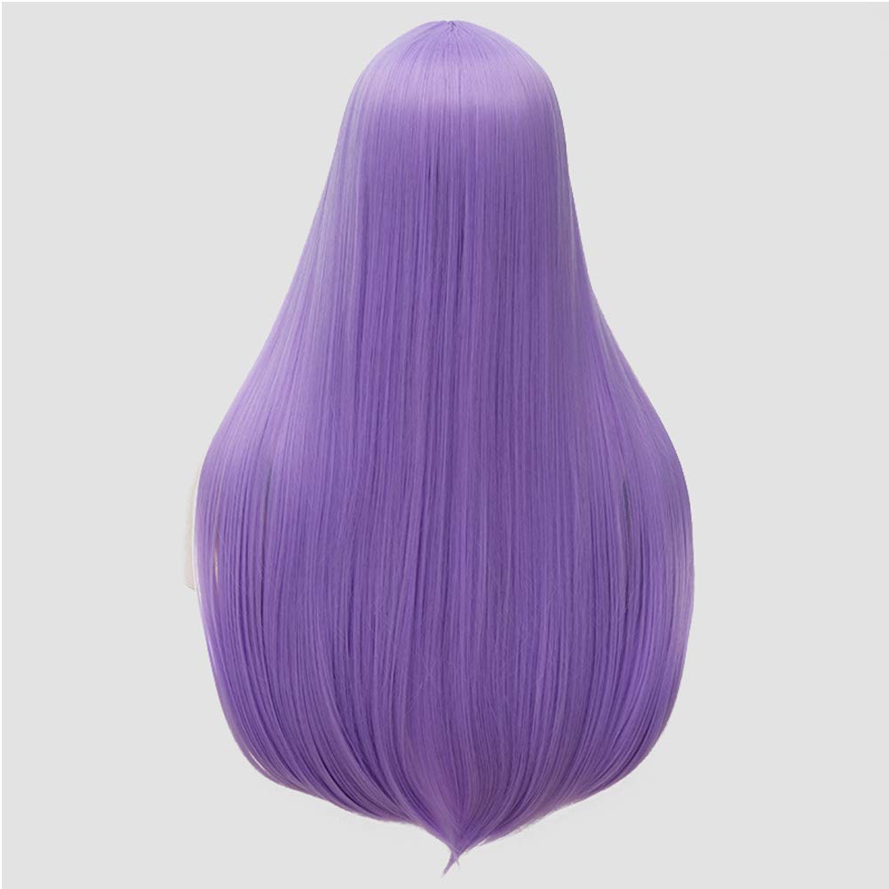 BERON 25 inches Silky Long Straight Wig Charming Women Girls Straight Wigs for Cosplay Party or Daily Use Wig Cap Included (Light Purple)