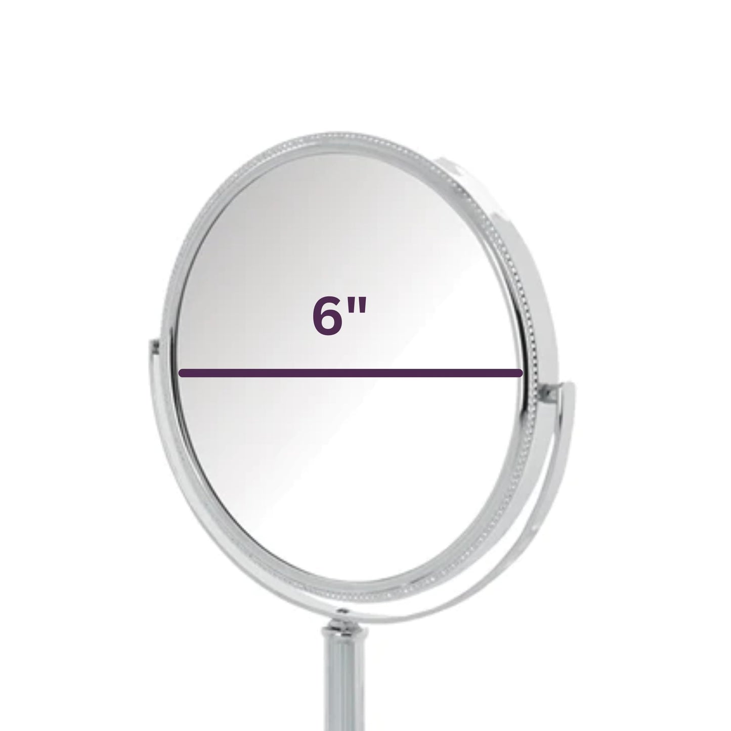 JERDON Two-Sided Tabletop Makeup Vanity Mirror - 10X-1X Magnification & Swivel Design - 6-Inch Diameter Portable Mirror – Polished Chrome Finish - Model JP910CB