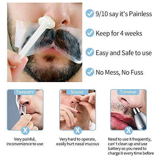 DecBlue Nose Wax Sticks 60Pcs Nose Wax Applicator Sticks for Nostril Nasal Cleaning Ear Eyebrow for Men Women Plastic Nose Wax Applicators for Painless Nose Hair Removal