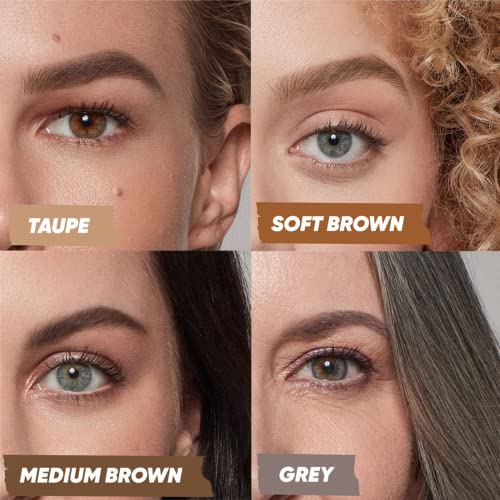 Kosas Brow Pop - Longwear Eyebrow Makeup, Dual-Sided Defining Pencil with Castor Oil for Soft, Natural Look of Real Hair - Soft Brown