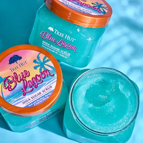 Tree Hut Blue Lagoon Shea Sugar Exfoliating & Hydrating Body Scrub, 18 oz