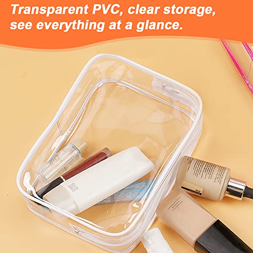 iDeep Clear Toiletry Bag, 3 Pack Quart Size Travel Bag Clear Cosmetic Makeup Bags wih Zippers for Women Men Vacation, Bathroom and Organizing