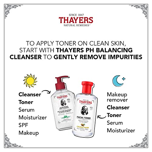 THAYERS Alcohol-Free, Hydrating Coconut Water Witch Hazel Facial Toner with Aloe Vera Formula, Vegan, Dermatologist Tested and Recommended, 12 Oz