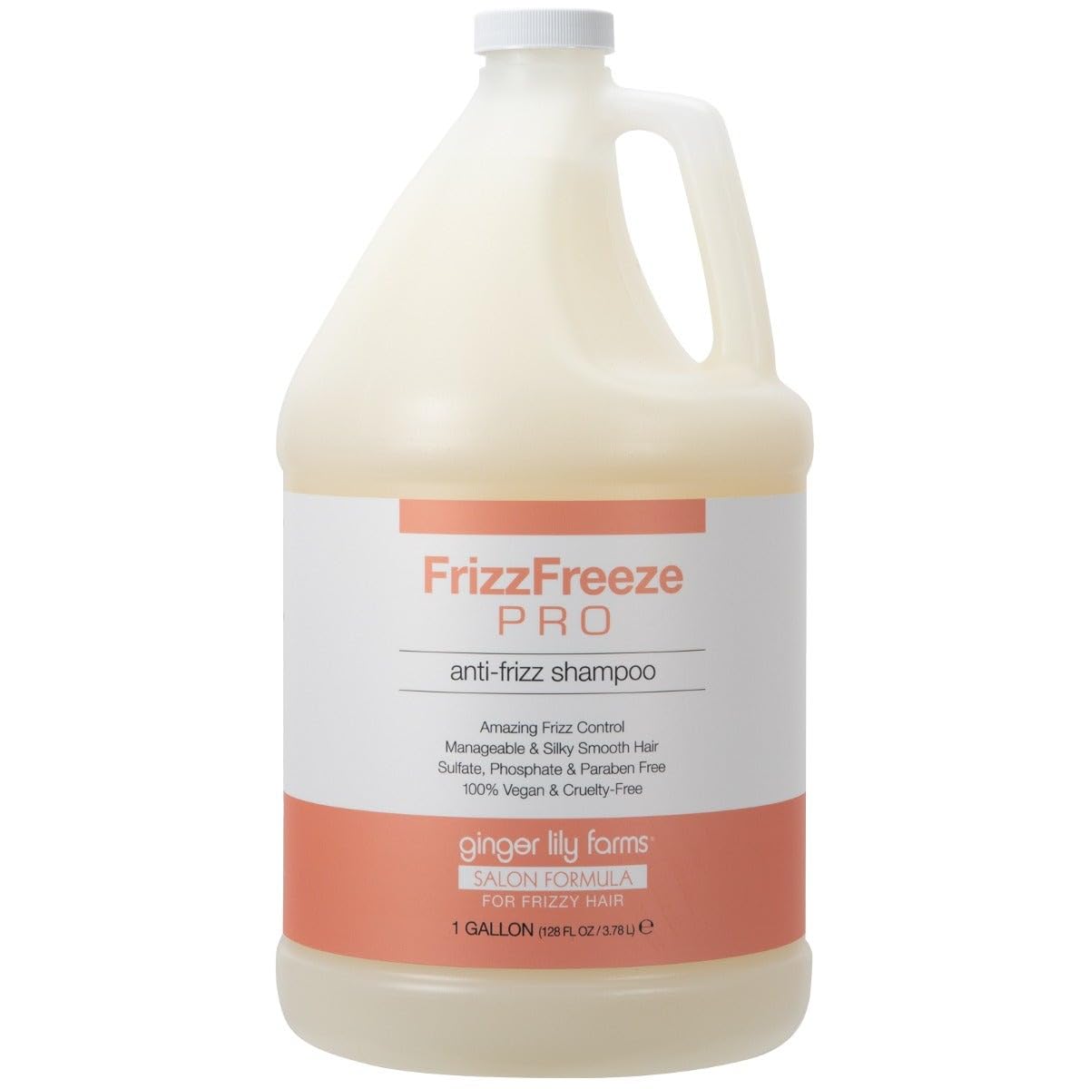 Ginger Lily Farms Salon Formula FrizzFreeze Pro Anti-Frizz Shampoo + Conditioner Bundle, 1 Gallon Each