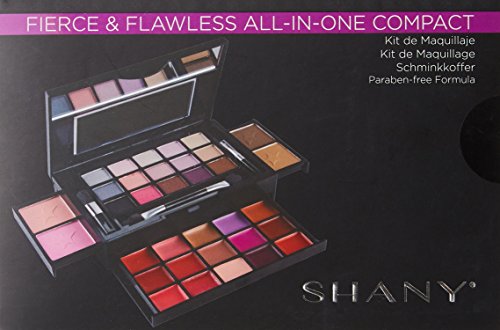 SHANY Fierce & Flawless All-in-One Makeup Set Compact with Mirror, 15 Eye Shadows, 2 Bronzers, 2 Blushes and 15 Lip/Eye Glosses - Applicators Included (Pack of 2)