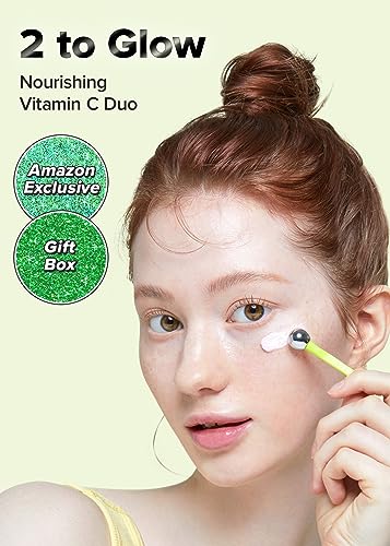 I DEW CARE 2 To Glow Korean Nourishing Vitamin C Duo - Glow Easy and Glow Key | Vitamin C Lip Oil, Eye Cream, Brightening, Gift Box Included, Glass Skin Look, Korean Skincare