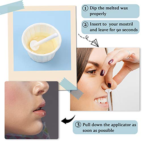 Nose Wax Sticks Applicators Plastic Wax Rod Wand Nose Waxing Strips Nostril Cleaning Removal for Cleaning Nostrils and Removing Nose Hair (80)