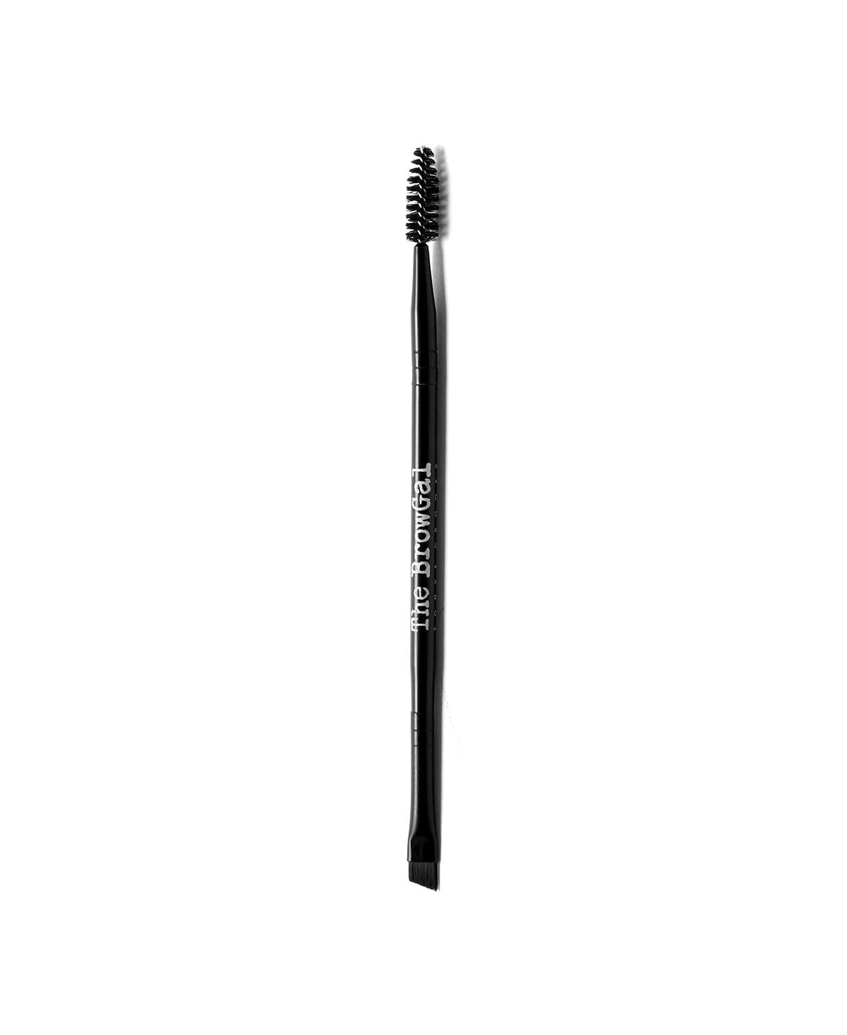 The BrowGal - 2 in 1, Double Head Angled Eyebrow Brush with Spoolie Brush - for Eye Makeup, Eyeshadow, Eyebrow, Eyeliner - Vegan & Cruelty-Free, Grooming Shaping & Defining Makeup Tool – 6.6 In, Black