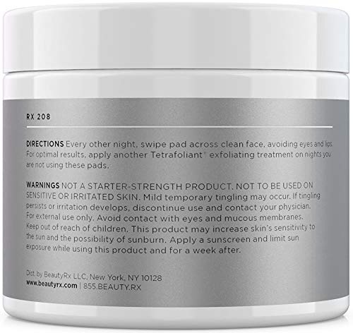 BeautyRx Advanced Exfoliating Therapy Pads - 10% Glycolic Acid - Chemical Peel At Home - 50 Pads