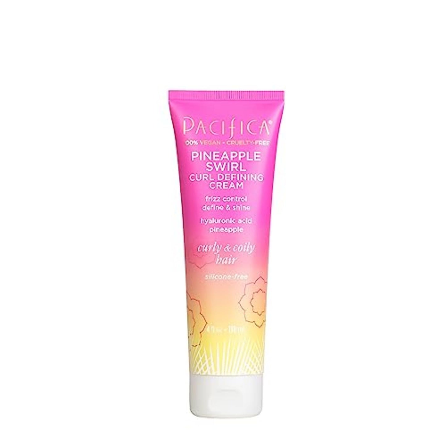 Pacifica Beauty Pineapple Swirl Curl Defining Cream, 100% Vegan & Cruelty Free, 4 Fl Oz