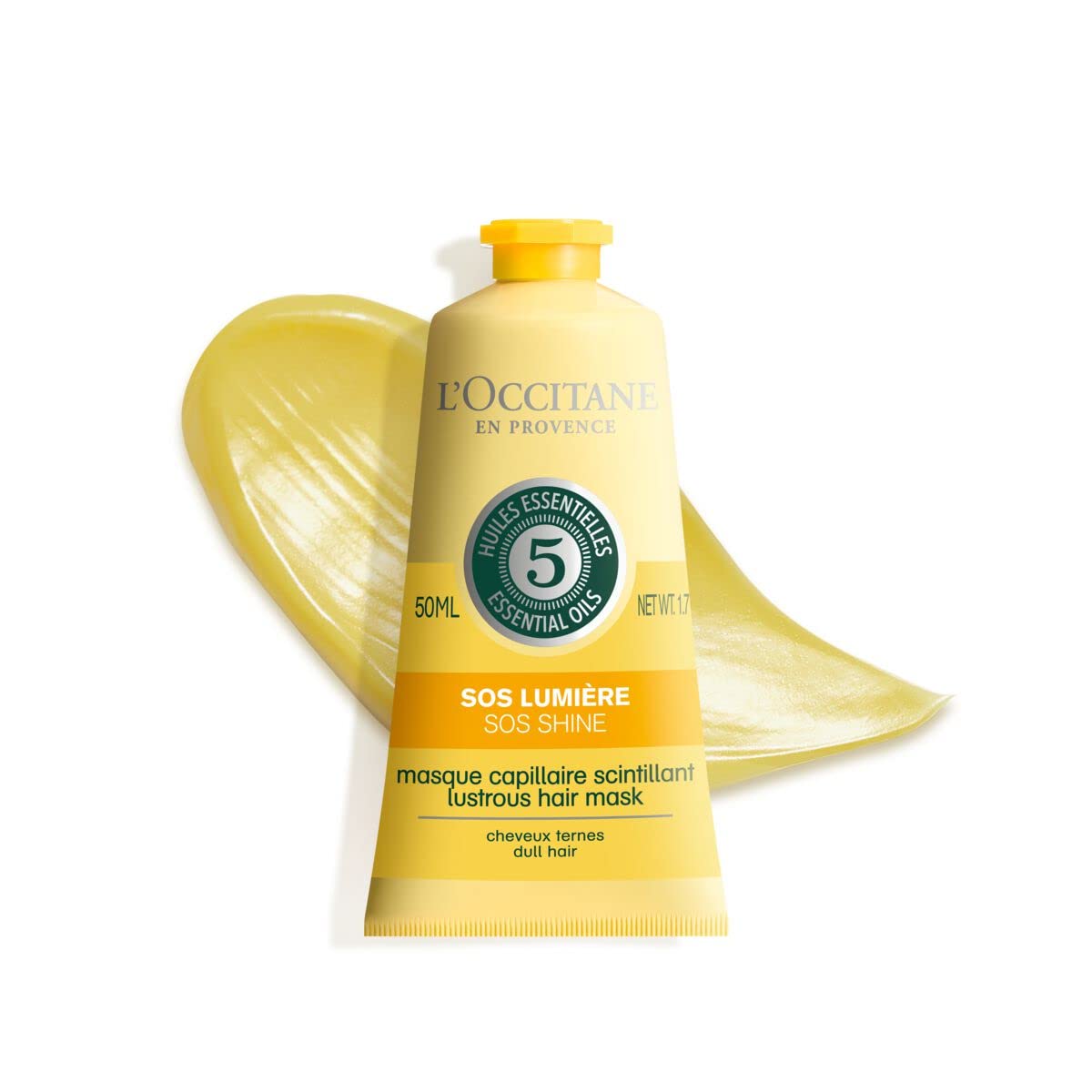 L’OCCITANE Lustrous Hair Mask, SOS Shine Treatment for Dry and Dull Hair, 1.7 oz.