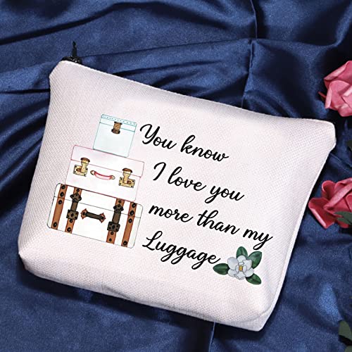 POFULL Inspired Gift You Know I Love You More than my Luggage Cosmetic Bag For Women (Black You know Bag)