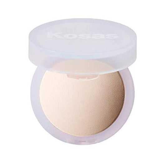 Kosas Cloud Set Face Setting Powder - Smoothing Shine Control, Soft, Sheer Translucent Makeup Finish, Portable & Long-Lasting Loose Pressed Baking Powder - Feathery (Sheer Porcelain)