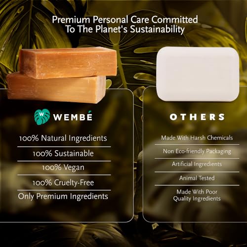 Wembé Soap Bar Handmade in Paraguay + Natural Essential Oils & Fruits - Black Clay Face Scrub (5.6oz)